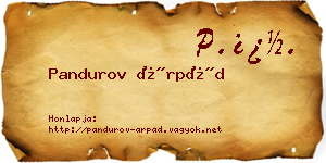 Pandurov Árpád névjegykártya